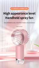 Handheld Spray Fan，Mini Air Conditioner USB Rechargeable Portable Humidifier Mist Cooler Cooling Spray Humidifier Fan for Office