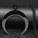 Gothic Stainless Steel Moon Necklace for Women Black Color Big Neckless Jewelry collar acero inoxidable mujer N3107S03