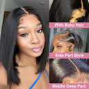 Short Bob Bone Straight 13x4 Lace Frontal Human Hair Wigs 180 Density Pre Plucked 5x5 T Part Lace Closure Human Hair Wig On Sale