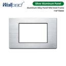 DIY Frame Only Wallpad Glass Aluminum Stainless Steel Panel 1 2 Gang Intermediate Reset Switch Brazil Socket 118*75mm