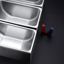 6 Compartment Trays Stainless Steel Detachable Topping Station Plastic Pizza Ingredients Condiment Dispenser Reusable For Home