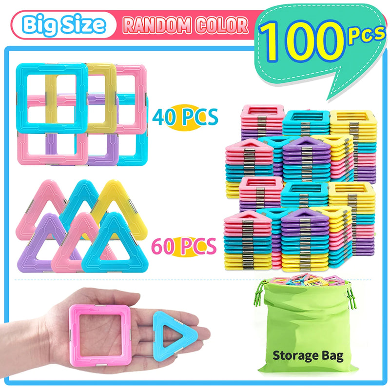 Magnetic Building Block Set, STEM Toy, Magnetic Tiles, Education Magnet Toy, Building Block Gift, Christmas Gift Easter Gift