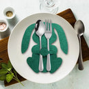 4Pcs Easter Bunny Felt Cutlery Holder Bag Happy Easter Decoration for Rabbit Cutlery Cover Bag Party Table Tableware Accessories