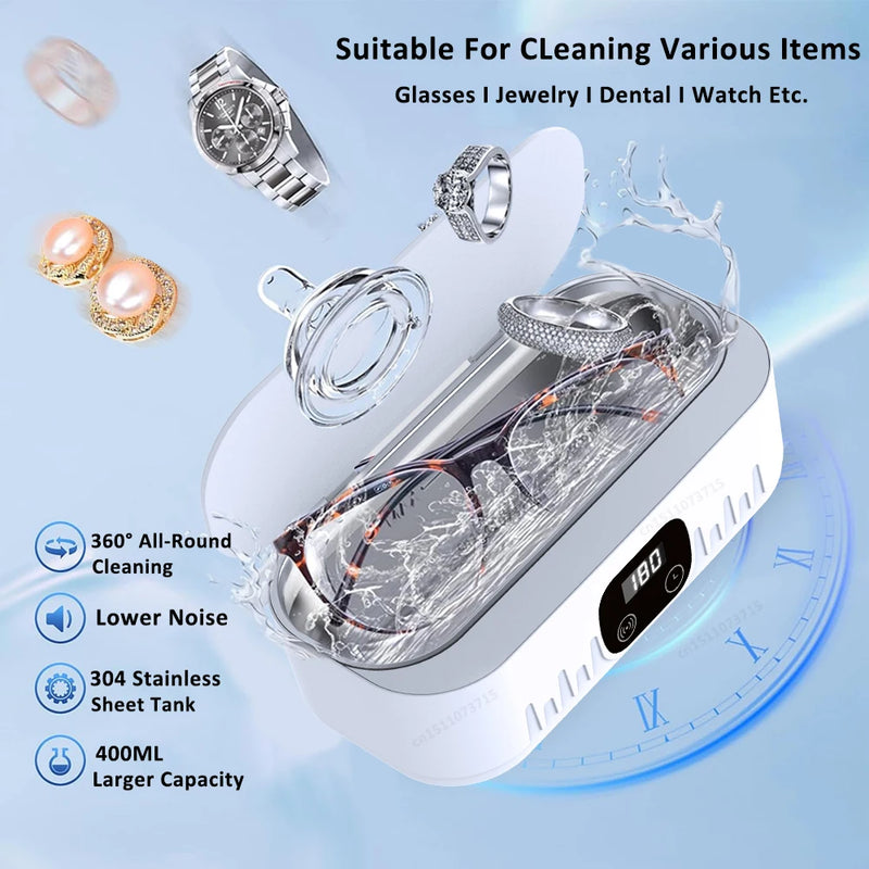 Glasses Ultrasonic Cleaner Jewelry Ultrasound Cleaning Machine High Frequency Ultrasonic Cleanser For Glasses Jewelry Washing