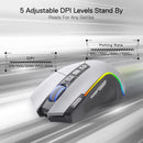 Redragon M612 PRO RGB BT 2.4G Gaming Gamer Mouse, 8000 DPI Wireless Optical 9 Programmable Buttons 7 Backlit Modes, B