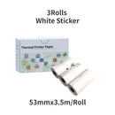 3 Rolls Thermal Paper for T02 Mini Printer, 53mm 2" Size M832 Thermal Paper, For T02 M832 M833 M834 width 53mm Portable Printer
