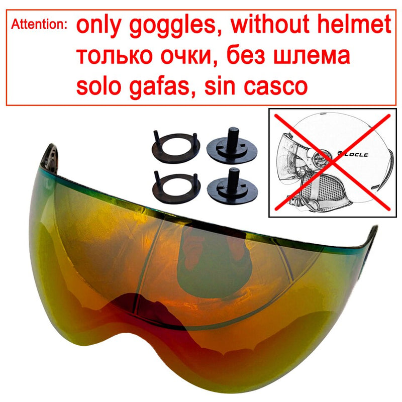 LOCLE Upgrade Ski Helmet With Goggles Integrated PC+EPS CE Certification Skiing Helmet Women Men Ski Snowboard Snow Helmet