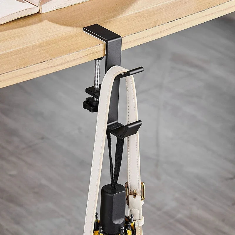 Portable Table Edge Hook Student Desk Side Hanging Bag Removable Office Handbag Holders Rack Table Hooks Office Desk Organizer