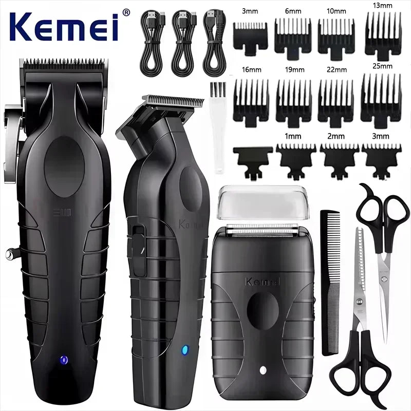 Kemei KM-2296 KM-2299 KM-T95 Professional Hair Clipper Kit Electric Shaver Male Hair Cutting Machine Men’s Trimmer Machine