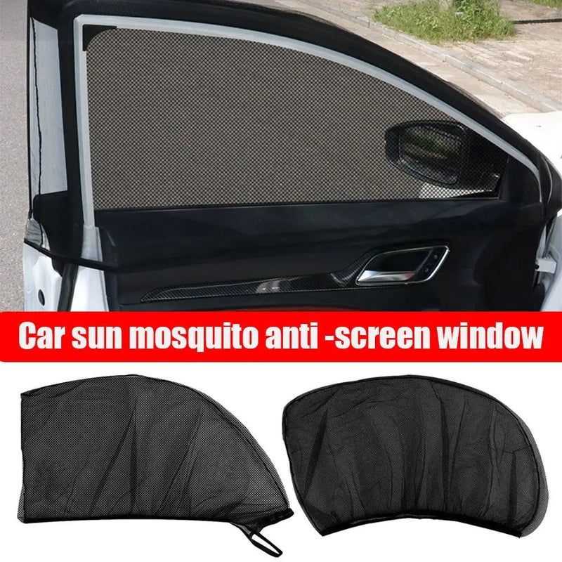 Car Summer Sunshade Thermal Insulation Sunshade Breathable Window Anti Ventilation Car Window Insect Mosquito Mesh Net M6k7