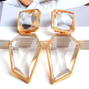 Wholesale High-Quality Clear Pure Resin Drop Earrings Statement Hot Selling Metal Fashion Jewelry Accessories For Women