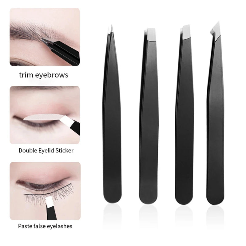 4Pcs Eyebrow Clip Eyebrow Clip Eyelash Clip Hair Pulling Tweezers Double Eyelid Patch  Beauty Makeup Tools