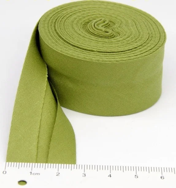 25mm (1“) width Bias Tape 100% Cotton Extra Soft for Baby Cloth Skin-friendly Fablic Bias Binding Tape Ironed Folded 12 yards