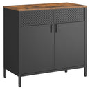 Sideboard, kitchen cupboard, double door cabinet, adjustable floor, steel rack, industrial style multi-functional