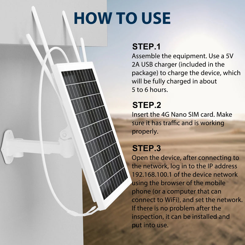 15W 4G solar router;4G router solar powered;50M WiFi range;IP66 Waterproof; Long endurance 24/7;total 24000mAh batteries