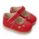 Spring and Autumn New Newborn Girl Infant Anti slip Walking Shoes, Girl Baby Red Comfortable Rubber Sole Bow Shoes Walking Shoes