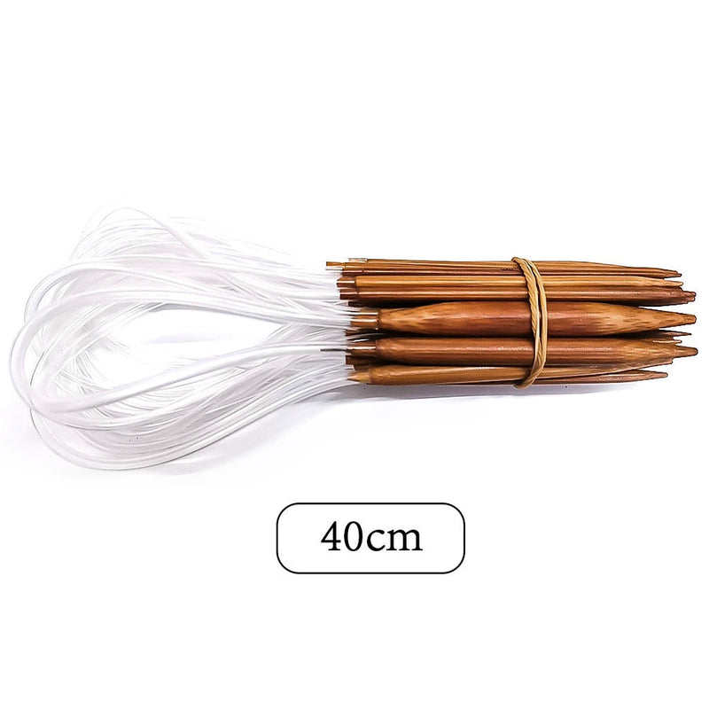 Bamboo circular ring knitting needles 18pcs Sizes 2.0mm-10.0mm 40cm 60cm long smooth finish Bamboo Knitting Needle Crochet Hooks