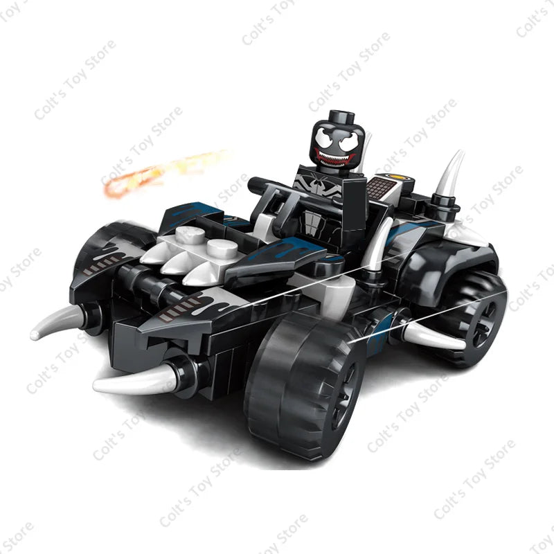 New Superhero Spider Man Venom Chariot Mech Deformation Building Blocks Kits Classic Movie Bricks Model Children's Toy Boy Gifts