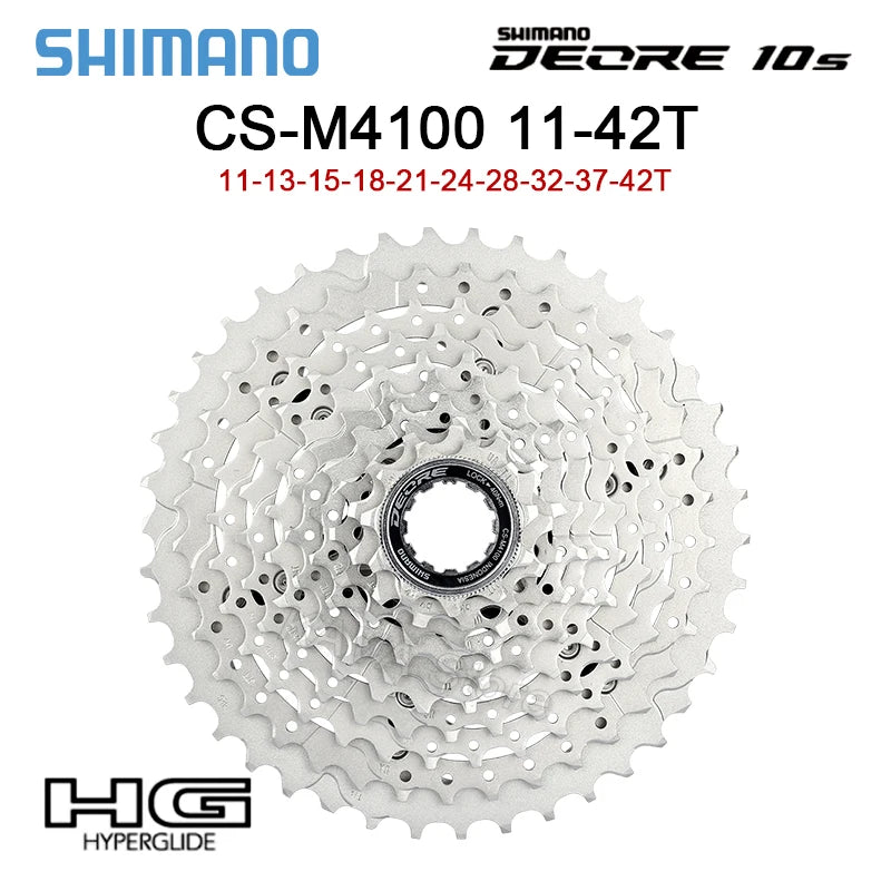 Shimano Deore CS M4100 Cassette 10S K7 11-42T 46T Mountain Bike Sprocket 10V MTB Flywheel M4100 K7 10 Speed Freewheel Bike Parts