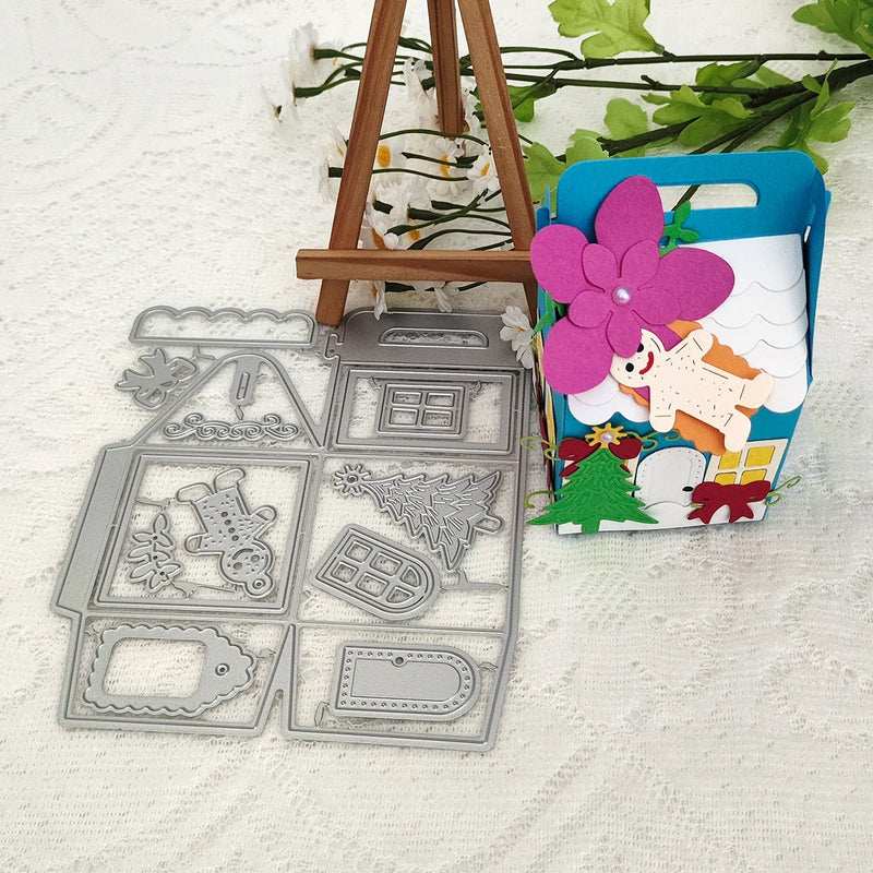 3D Various Gift Box Metal Cutting Dies Christmas Happy Birthday Diecut Set For DIY Scrarpbooking Paper Craft Cards Making