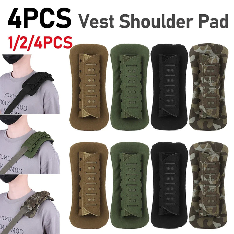 1/2/4PCS Laser Cutting Tactical Vest Shoulder Strap Pads For Hunting Vest Backpack Comfort Mesh Cushion Shoulder Pad for Outdoor