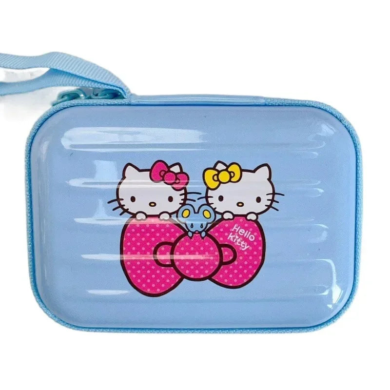 Kawaii Sanrio Hello Kitty Data Cable Charger Storage Bag Girl Cartoon Portable Travel Mini Zipper Makeup Bag Holiday Gifts