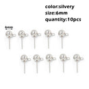 Stainless Steel Round Ball Post Earrings Stud Loops Earring Hooks Earplug  Fit Women DIY Earring Jewelry Making Christmas Craft