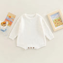 Infant Knit Jumpsuit with Long Sleeves and Round Neckline Solid Color Baby Romper Sweater Bodysuit for Cozy Outfit