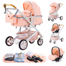 Newest Baby Stroller 3 in 1 Lightweight High Landscape Baby Carriage Aluminum Frame Travel System with Car Seat Pram for Newborn