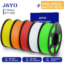 JAYO 5 Rolls 3D PETG / High Speed Matte PETG 3D Filament 1.75mm 30mm/s - 600mm/s Print Range PETG 3D Printer Filament for 3D