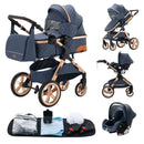 3-in-1 baby pram Travel system Lightweight pram from birth All-terrain baby pram Compact folding pram Summer
