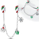 Sterling Silver 925 Christmas Theme Series Santa Claus Charm Carrying Gifts for Women Diy Bracelet Necklace Jewelry Making Gift