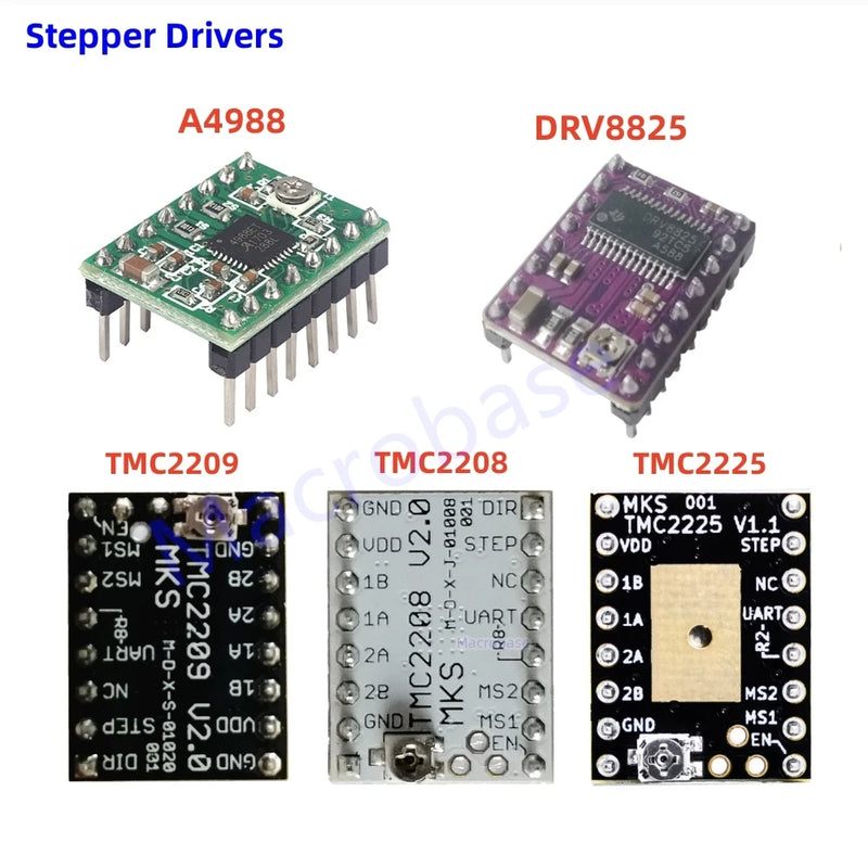 TMC2208 TMC2209 TMC2225 DRV8825 A4988 stepper motor driver TMC 2208 2209 stepping engine CNC shield driver heatsink for nema 17