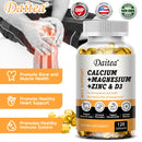 Calcium, Magnesium, Zinc + Vitamin D3 for Healthy Teeth, Bones and Muscles, Heart and Nervous System Health, Immune Function