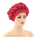 Latest African Auto Geles Headtie Already Made Headties Shinning Sequins Turban Cap for Women Ready Female Head Wraps