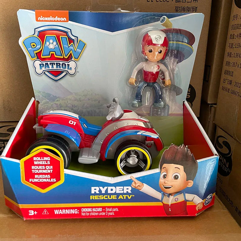 Original Paw Patrol Rex’s Dinosaur Rescue Vehicle with Collectible Action Figure Anime Doll Kids Toy Birthday Christmas Gift