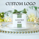 Custom Logo Wedding Favors Gift Box With Ribbon Candy Boxes For Christening Baby Shower Birthday Event Party Supplies