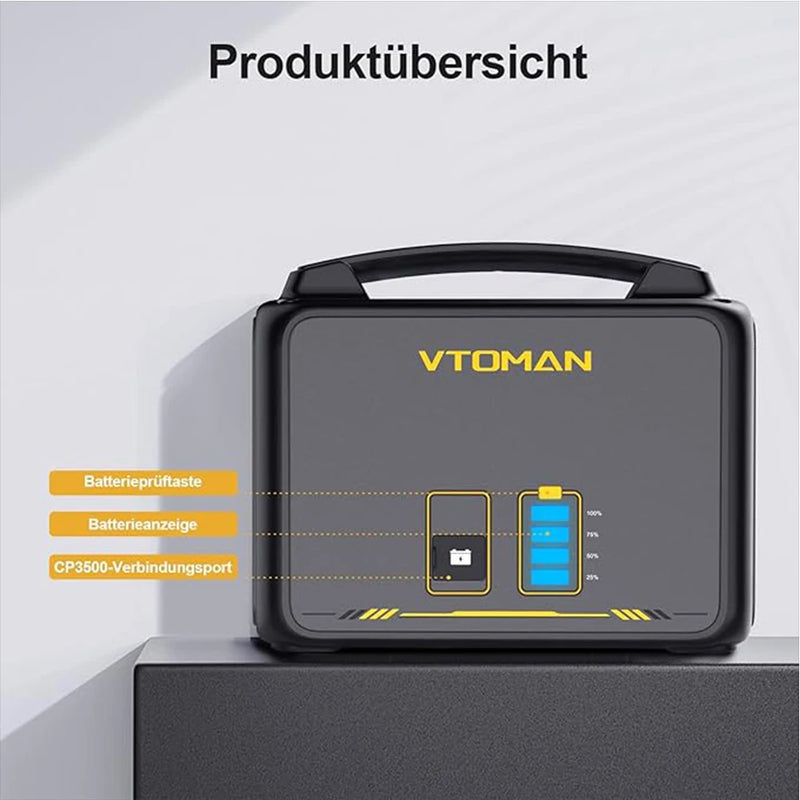 VTOMAN Jump 1500 Extra Battery 1548Wh, Backup LiFePO4 (LFP) Battery Jump 1000 & Jump 1500X & Jump 1800 Power