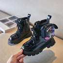 Kids Boot Fashion Patent Leather Girl Shoe Zipper Bag Ankle Boots Autumn New Kids Soft Sole Non Slip Platform Shoes Women's Boot