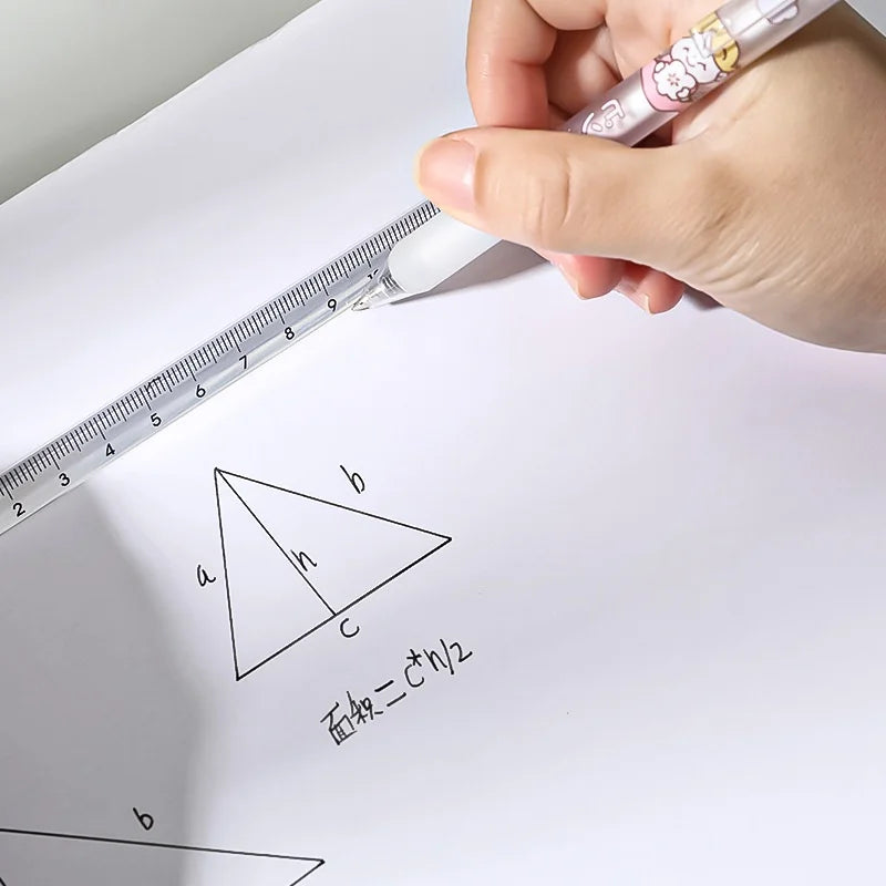 1PC 15cm /20cm Simple Transparent Triangular Straight Ruler Kawaii Tools Stationery Cartoon Drawing Gift Office School Measuring