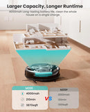 Lefant M320 6000Pa Powerful Suction Robot Vacuum Cleaner with Mop ,210 Mins Runtime,800ML Visible Dustbin,Carpet Detection