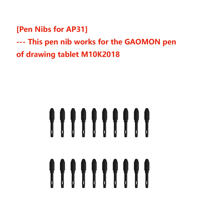 10 / 20 Pack Replacement Nibs For GAOMON ArtPaint Pen AP10 / AP20  AP31/ AP32 / AP40 / AP50, Graphics Tablet for Drawing Stylus