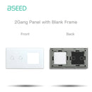 BSEED 1/2/3Gang Touch Switches 1/2/3Way Function Parts Type-c USB Wall French Sockets Crystal Glass Panels DIY Free Combination