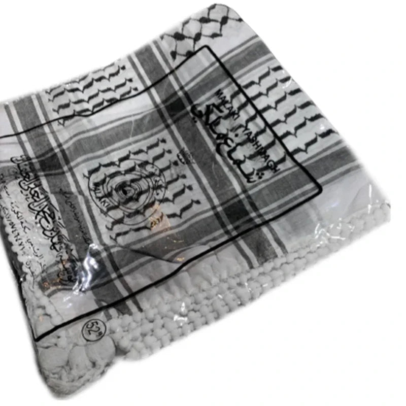 Arab Jacquard Pattern Adult Religious Scarf Hiphop Keffiyeh Headscarf Adjustable Turban Multi-Purpose Headscarf