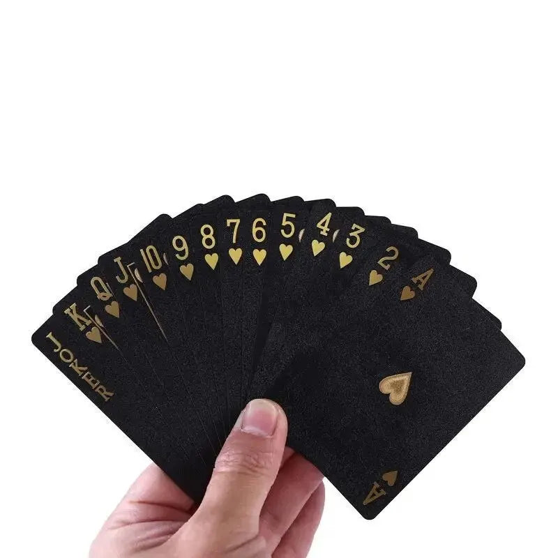 Black Gold Playing Card Game Card Waterproof Creative Magic Tools Chessboard Game Props For Home Holiday Classic Party Game Col