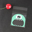 100pcs Cute Monster Sharp Teeth Plastic Bags Xmas Gift Packaging Bags Wedding Candy Bag OPP Bags Birthday Easter Party Decor