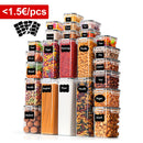 Kitchen food Storage Container with Lid Airtight Set of 24 Set 48 Pcs (24 Containers, 24 Lids), 0.8 L/0.32L/0.24L  BPA Free