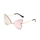 2022 Vintage Dragonfly Wings Sunglasses Fashion Rimless Women Clear Lens Eyewear Men Pink Sun Glasses UV400 Eyewear Female