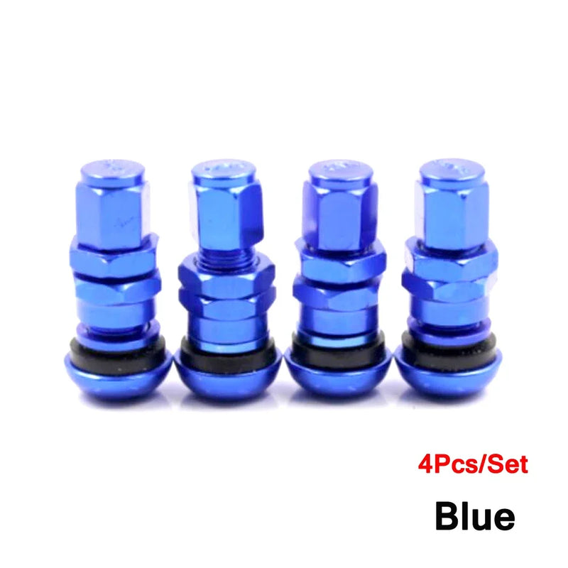 TQQTQQ 4Pcs/Set Car Truck Motorcycle Valve Short Stems Metal Bolt Tire Valve Stem Kit with Dust Cap Car Accessories