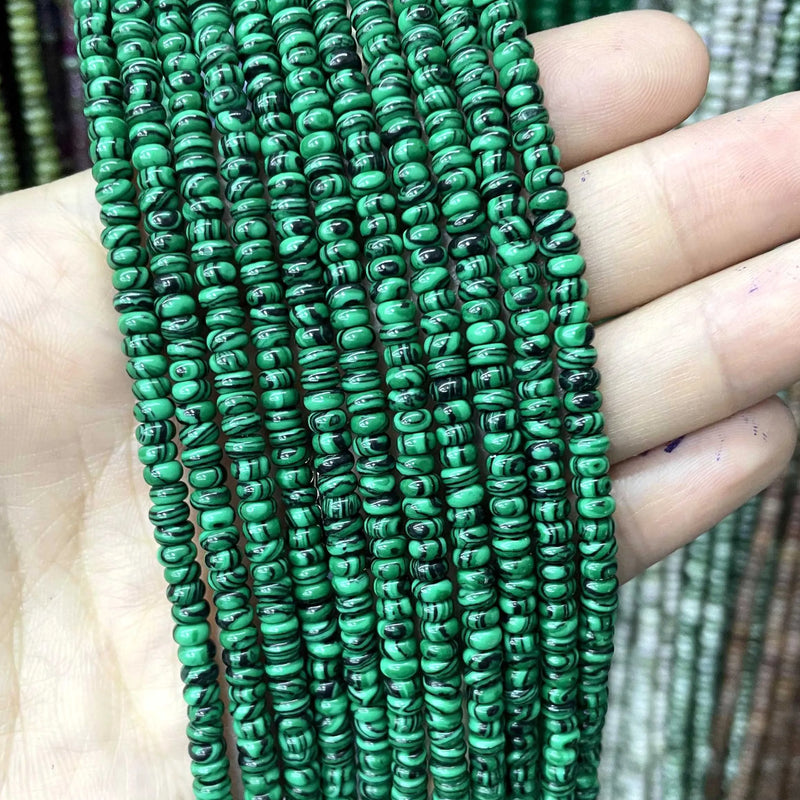 Natural Agates Tiger Eye Chalcedony Jades Stone Round Rondelle Spacer Beads For Jewelry Making Diy Bracelet Accessories 2X4mm